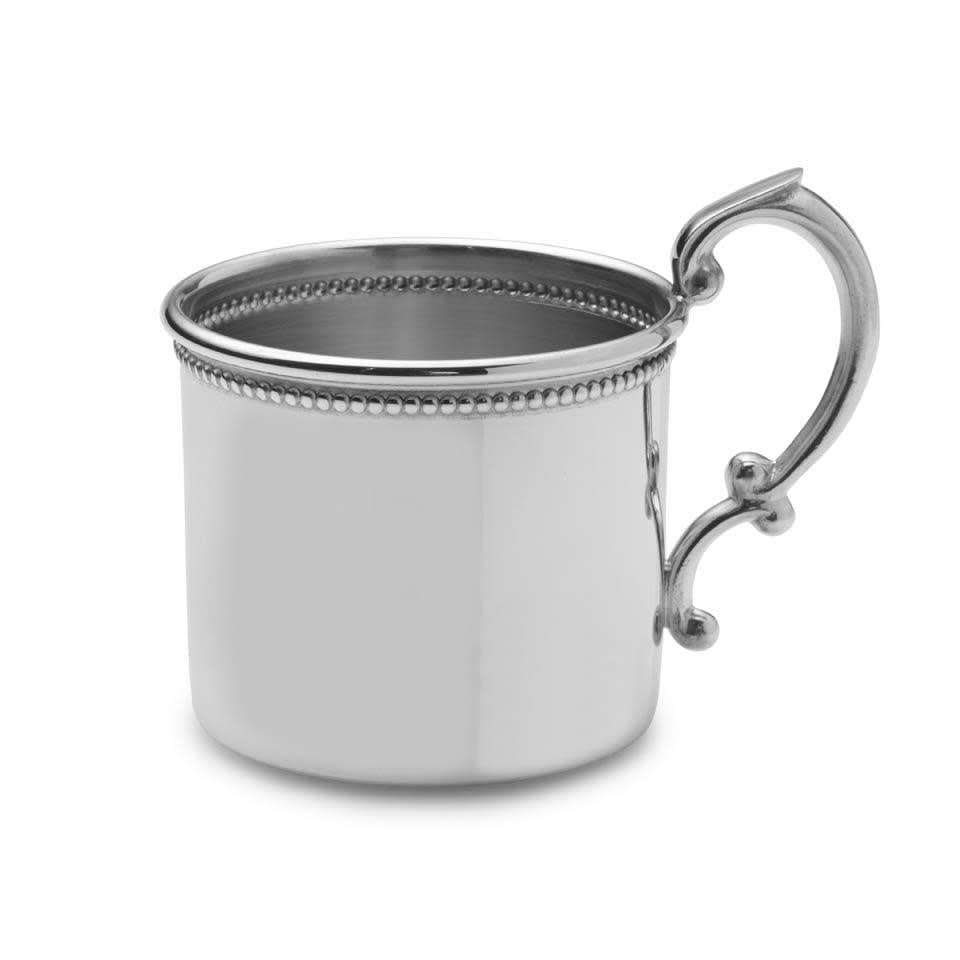 Pewter Baby Cup | Beaded