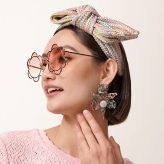 Crystal Lily Earrings Rainbow Sangria