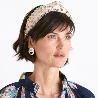 Candy Jeweled Knotted Headband Pastel Garden
