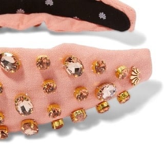 Oval Crystal Knotted Headband Peach Fuzz