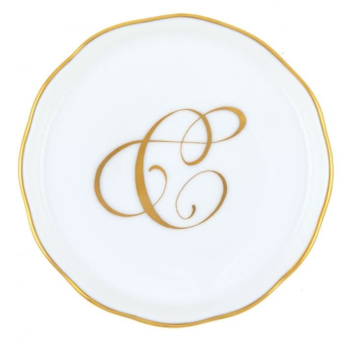 Herend Monogram Coaster | 4in C