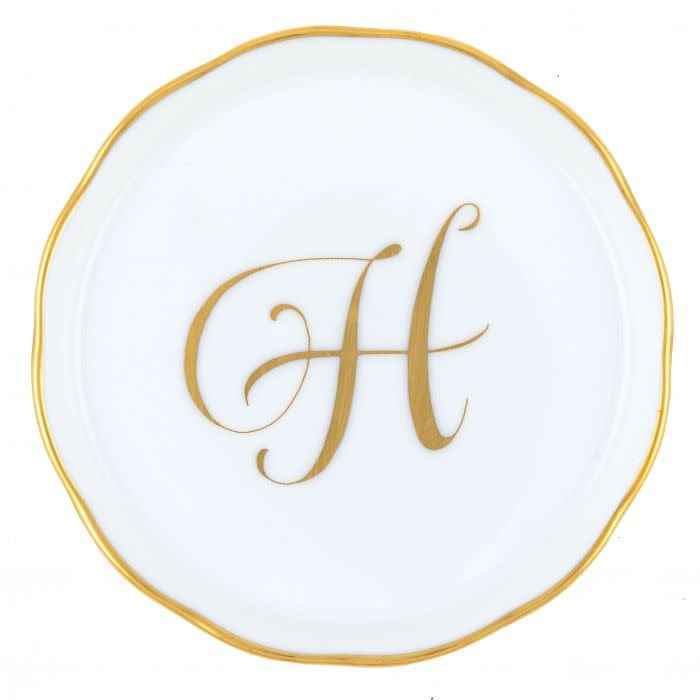 Herend Monogram Coaster | 4in H