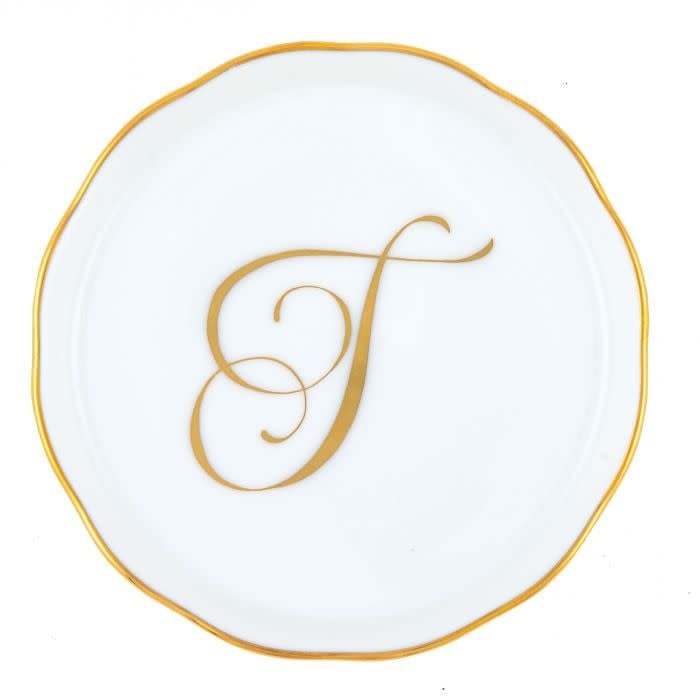 Herend Monogram Coaster | 4in T
