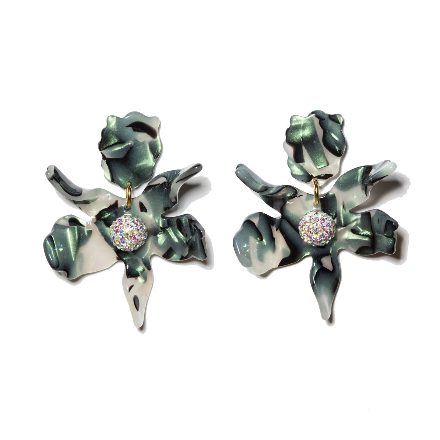 Lele Sadoughi Small Crystal Lily Earrings