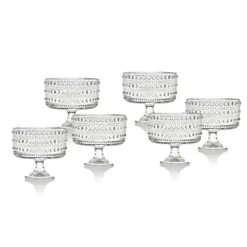 Crystal Dot Tasting Pedestal Bowl Set | S6