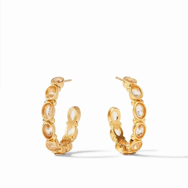 Mykonos Hoop Gold Clear Crystal -Medium