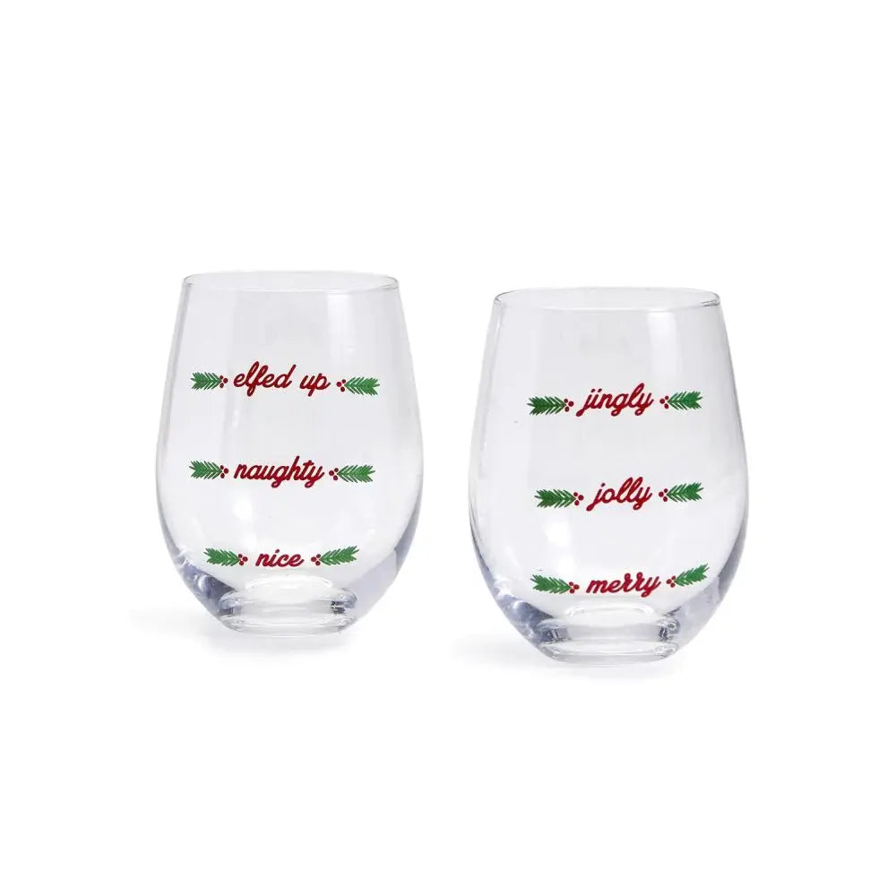 Merriest  Stemless Wine Glass | 16oz Assorted