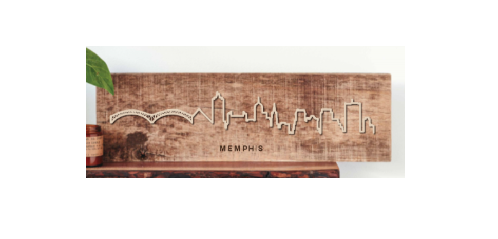 Memphis Skyline Large Wood City Scape