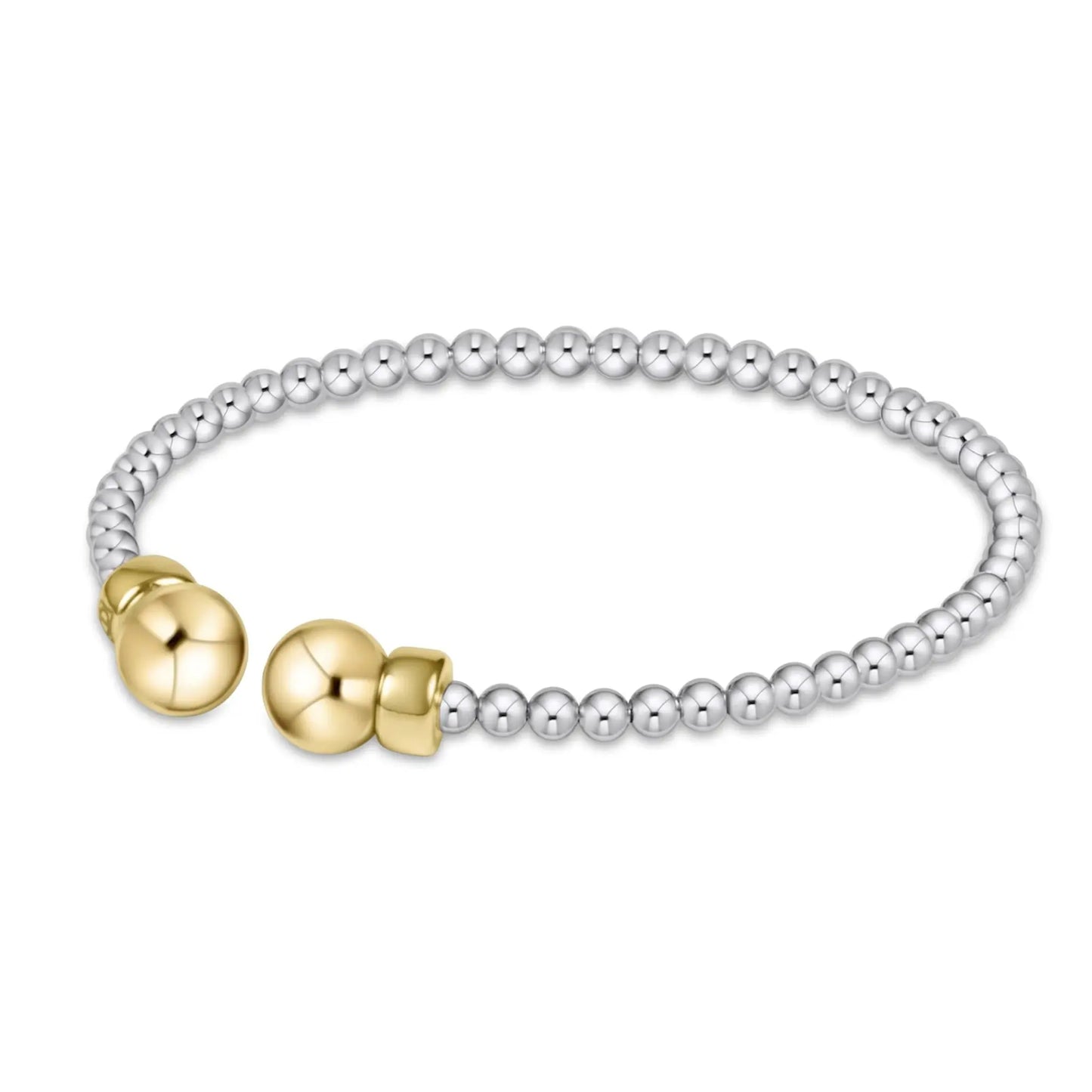 eNewton Classic Bead Cuff Bracelet | 3mm Mixed Metal