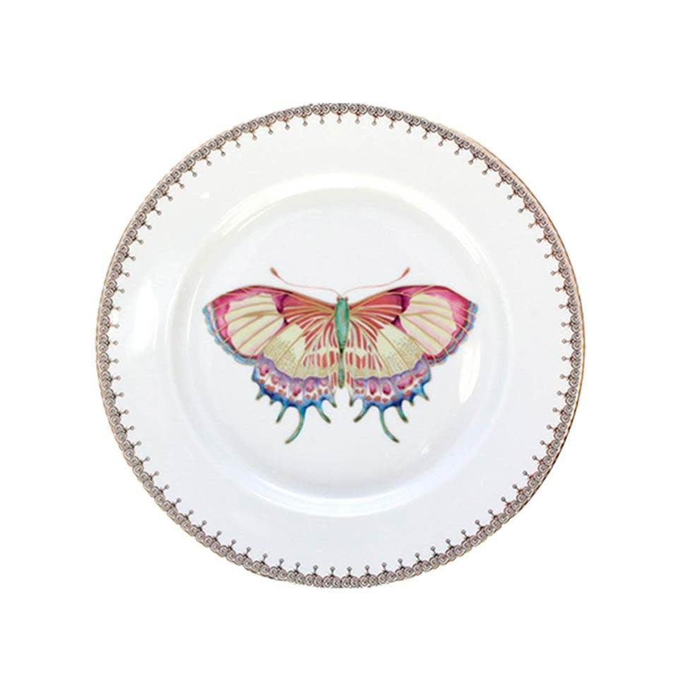 Mottahedeh Butterfly Golden Teardrop Border Dessert Plate | 8.5in