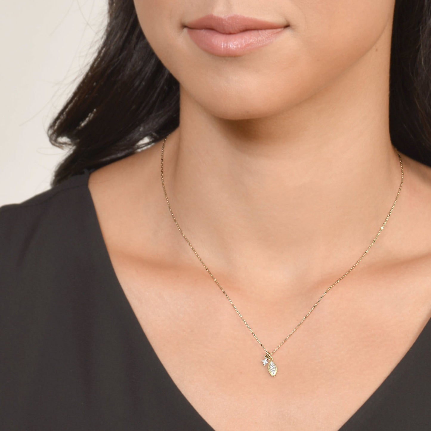 Moroccan Delicate Marquis Diamond Pendant Necklace
