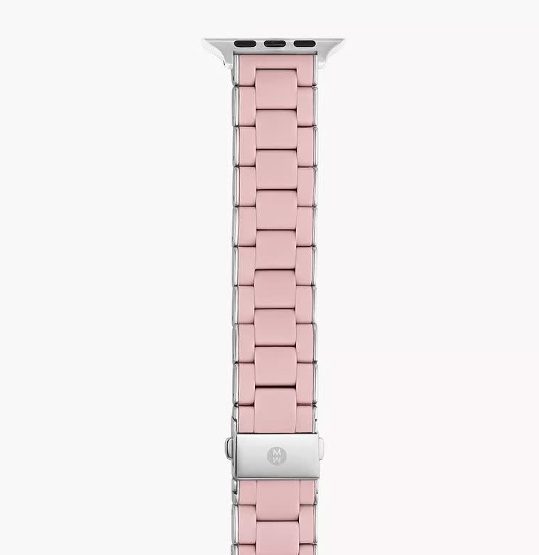 Michele Apple Watch Band | Pink Silicone + Stainless