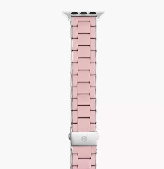 Michele Apple Watch Band | Pink Silicone + Stainless