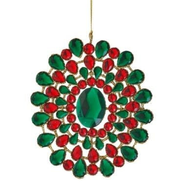 Glitter Jewel Medallion Ornament | 5.5in