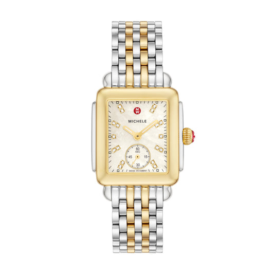 Michele Deco Mid 18k Two-Tone Diamond Dial Watch | Mother of Pearl Diamond Dial