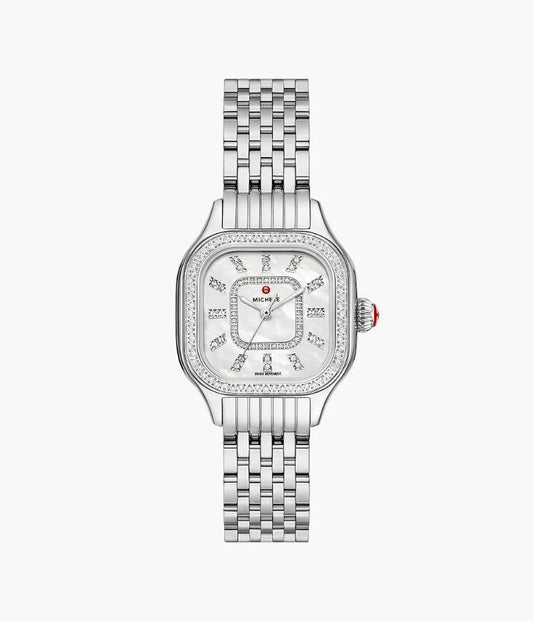 Michele Meggie Diamond Stainless Watch | Diamond Dial