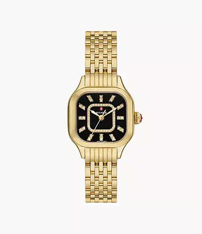 Michele Meggie Black Dial Diamond Watch | .19c 18kgp 29mm