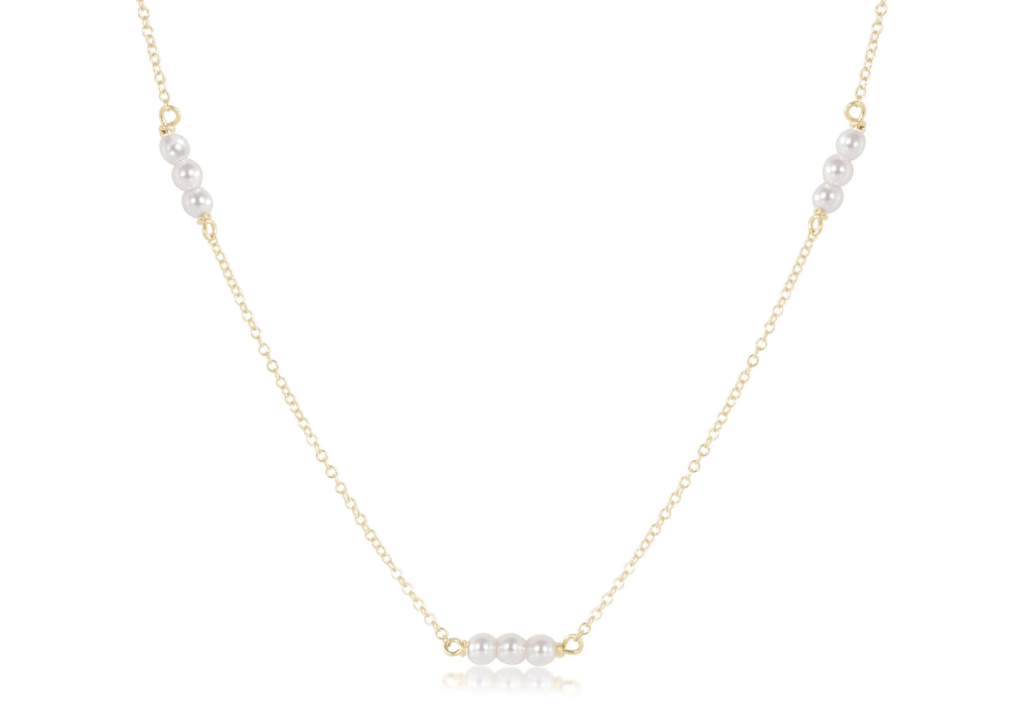 Choker Joy Simplicity Chain Gold 3mm Pearl 15in