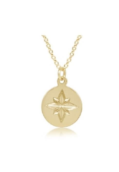 Direction Disc Gold Necklace | 16in