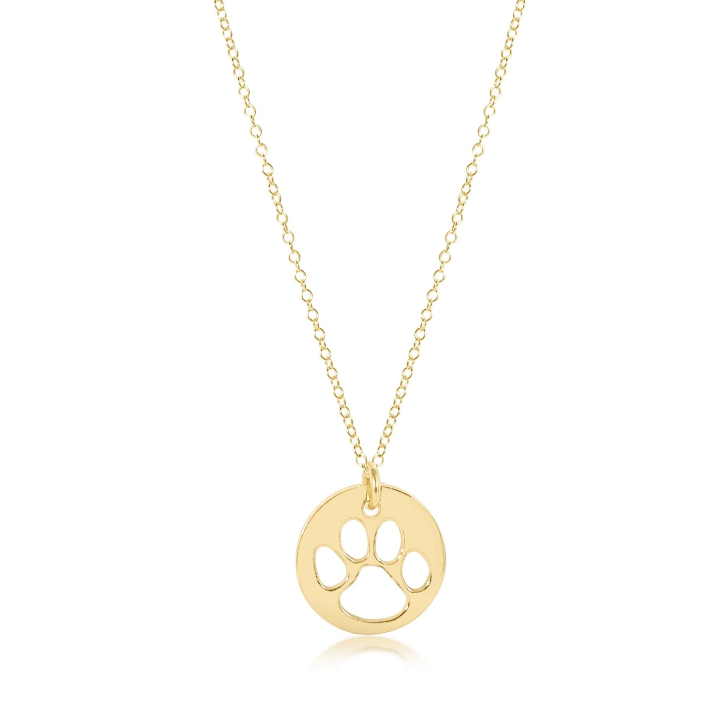 Necklace Gold Paw Print 16in