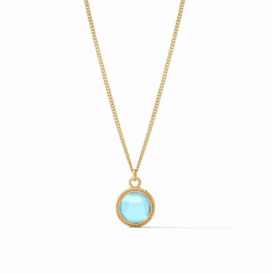 Fleur-de-Lis Solitaire Necklace | Iridescent Capri Blue