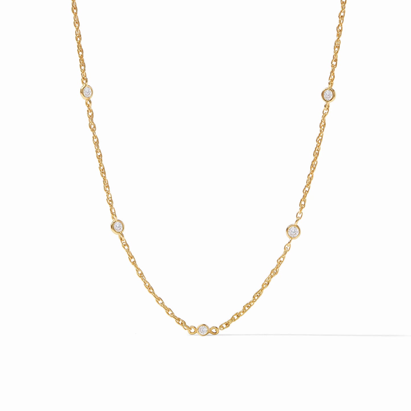 Celeste Delicate Station Gold Necklace | 16.5-17.5in Cubic Zirconia
