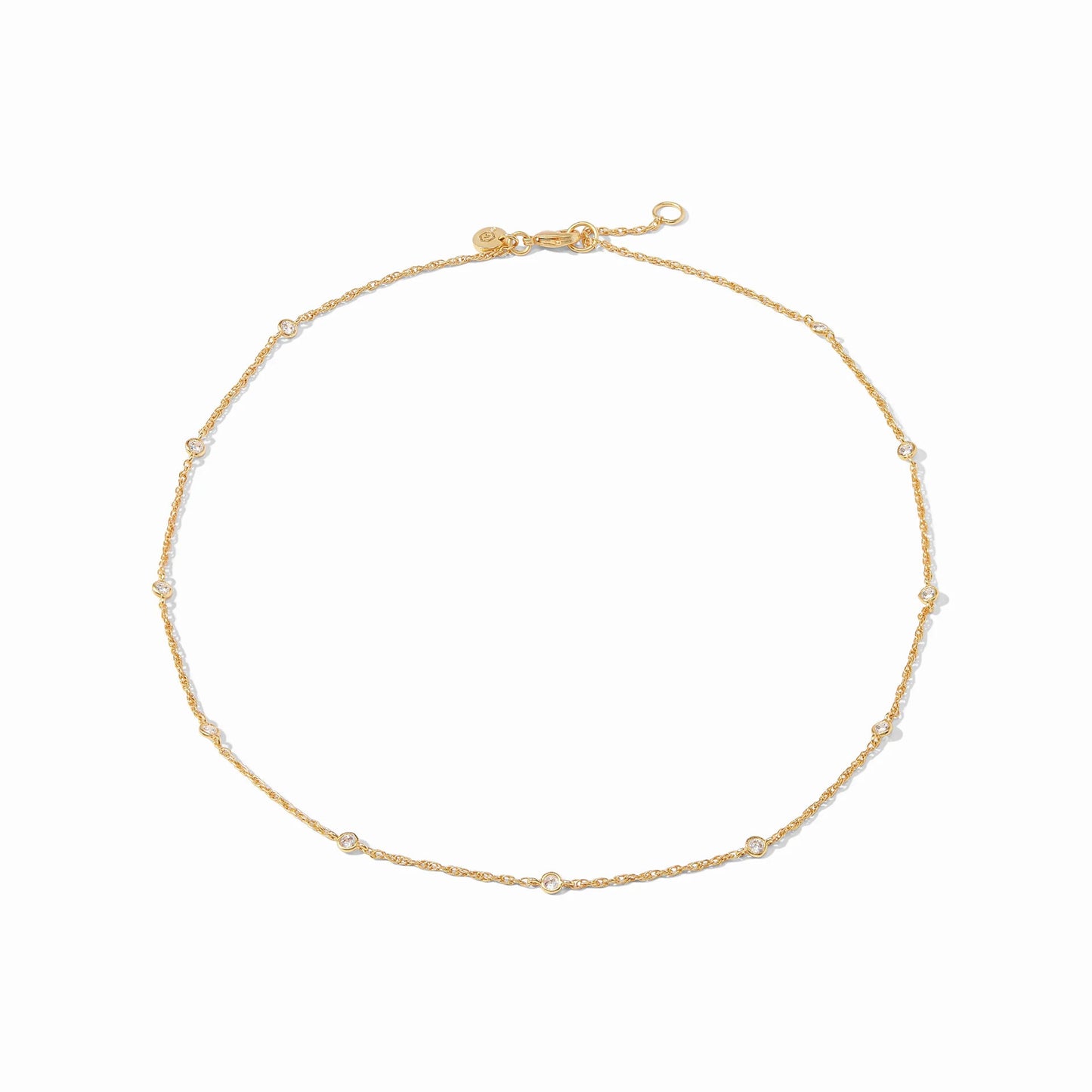 Celeste Delicate Station Gold Necklace | 16.5-17.5in Cubic Zirconia