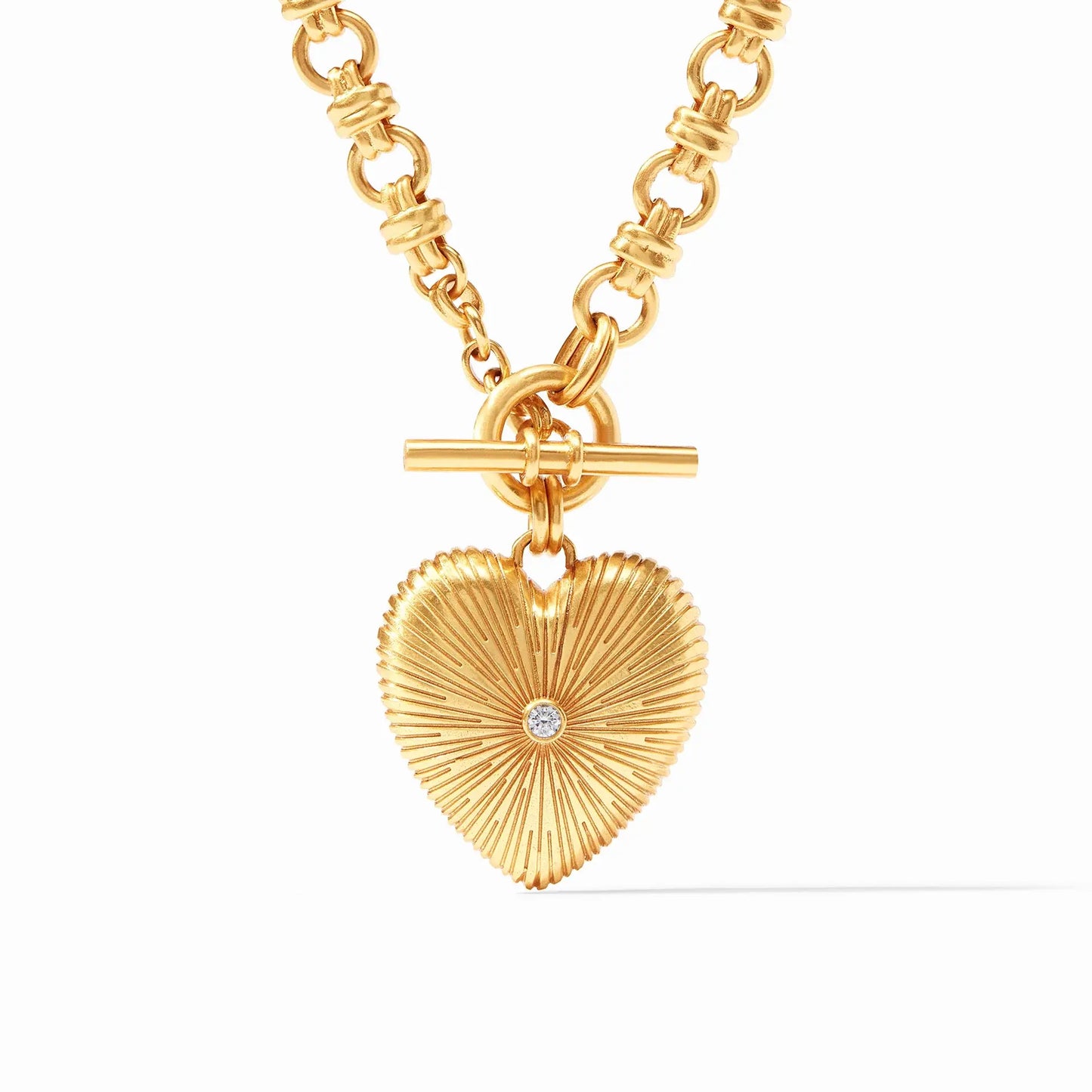 Vintage Inspired Esme Heart + Bezel Set Cubic Zirconia Necklace | 18.5in