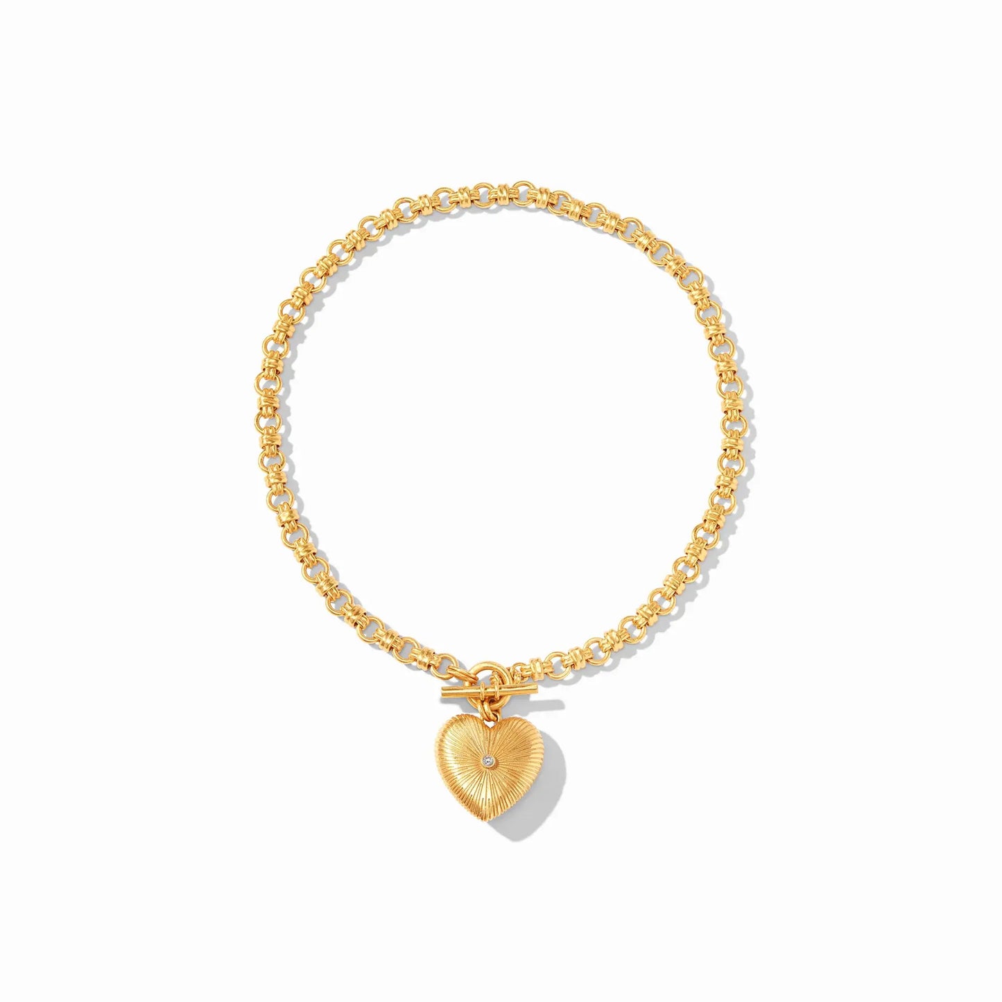 Vintage Inspired Esme Heart + Bezel Set Cubic Zirconia Necklace | 18.5in