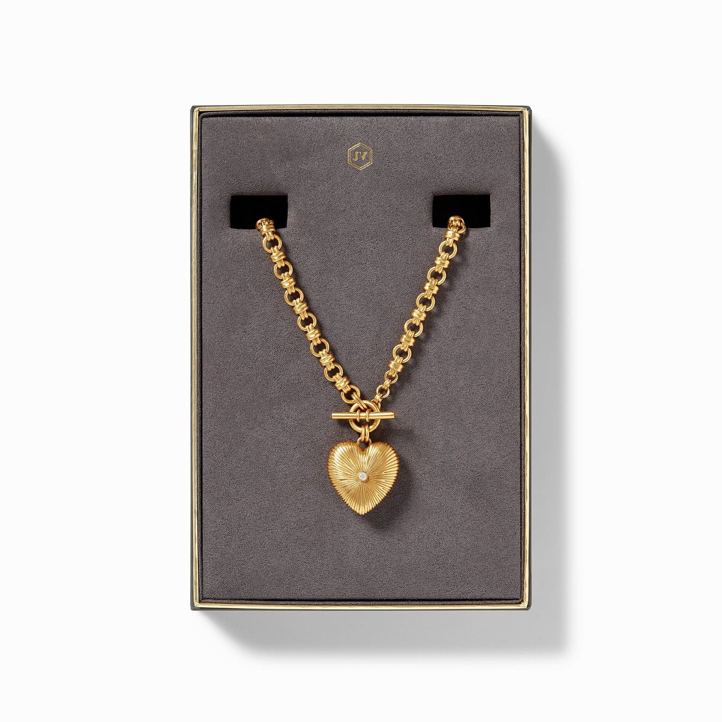 Vintage Inspired Esme Heart + Bezel Set Cubic Zirconia Necklace | 18.5in