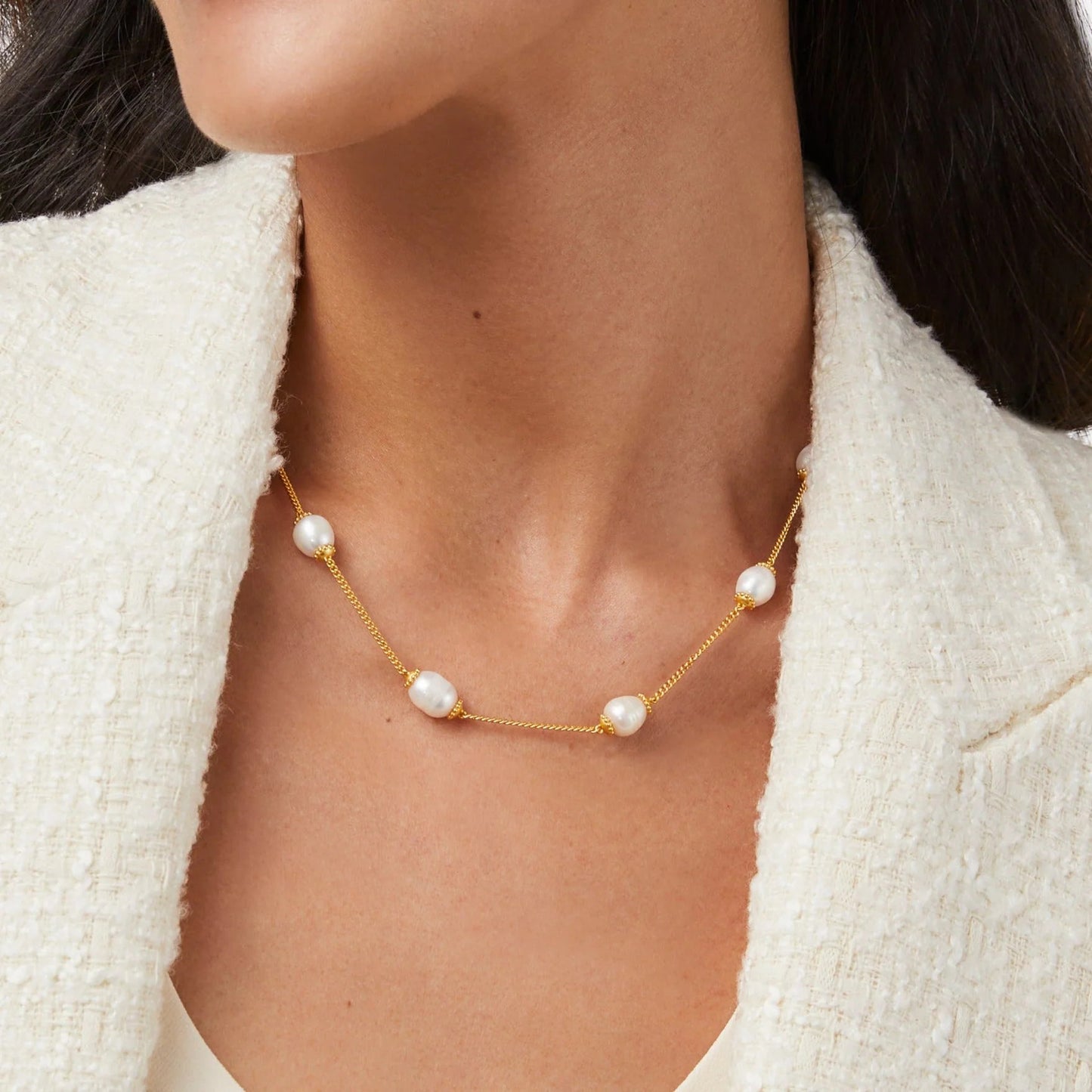 Flora Delicate Necklace | 17-18in Pearl