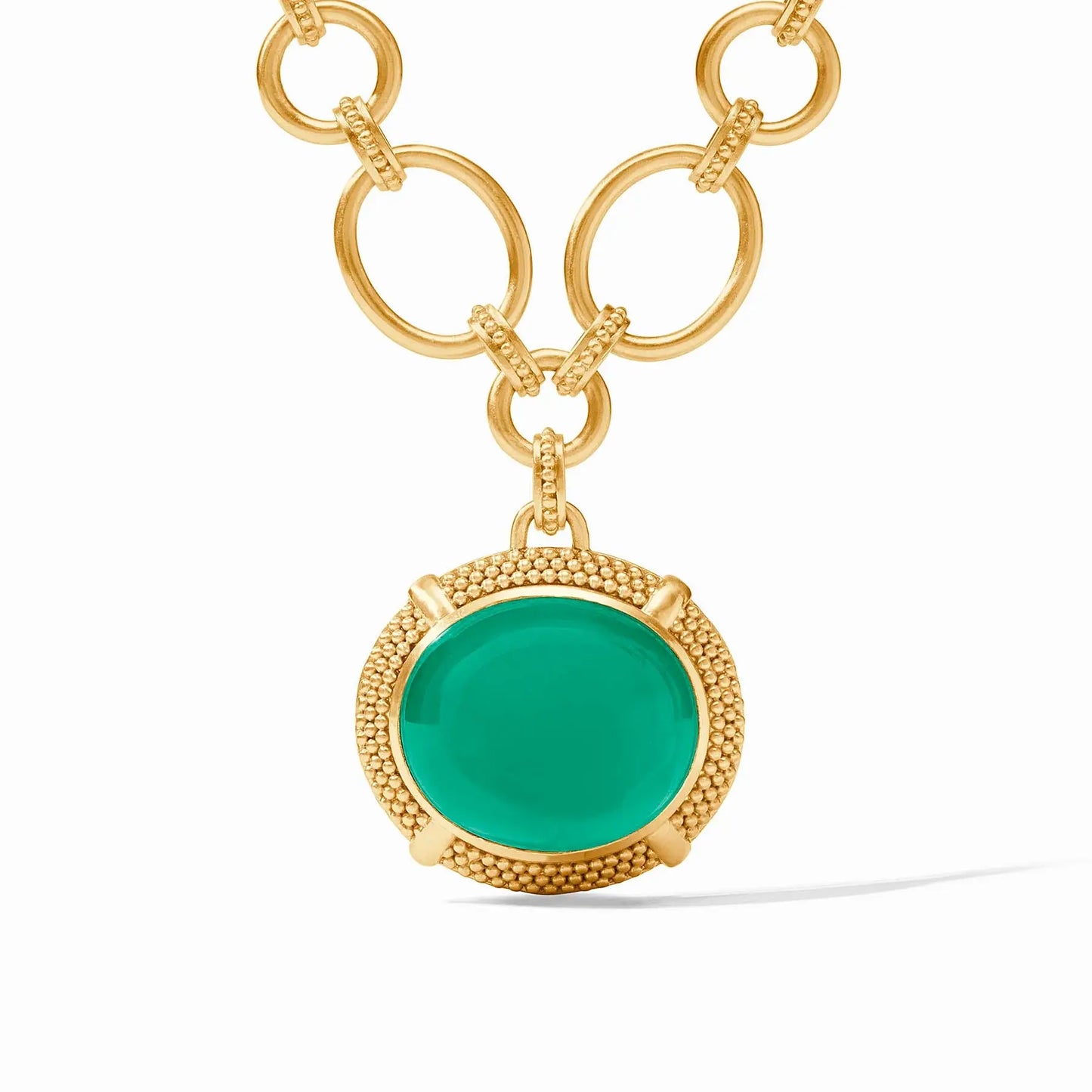 Cabochon Statement Necklace | 19-20in Iridescent Emerald Green