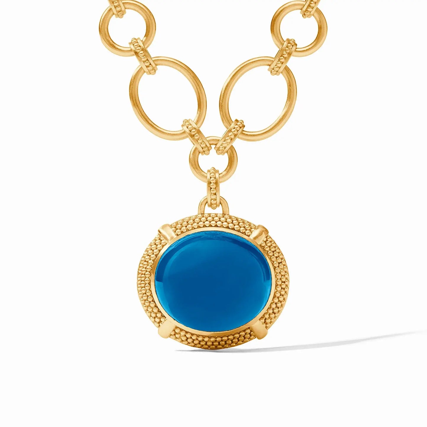 Cabochon Statement Necklace |19-20in Iridescent London Blue