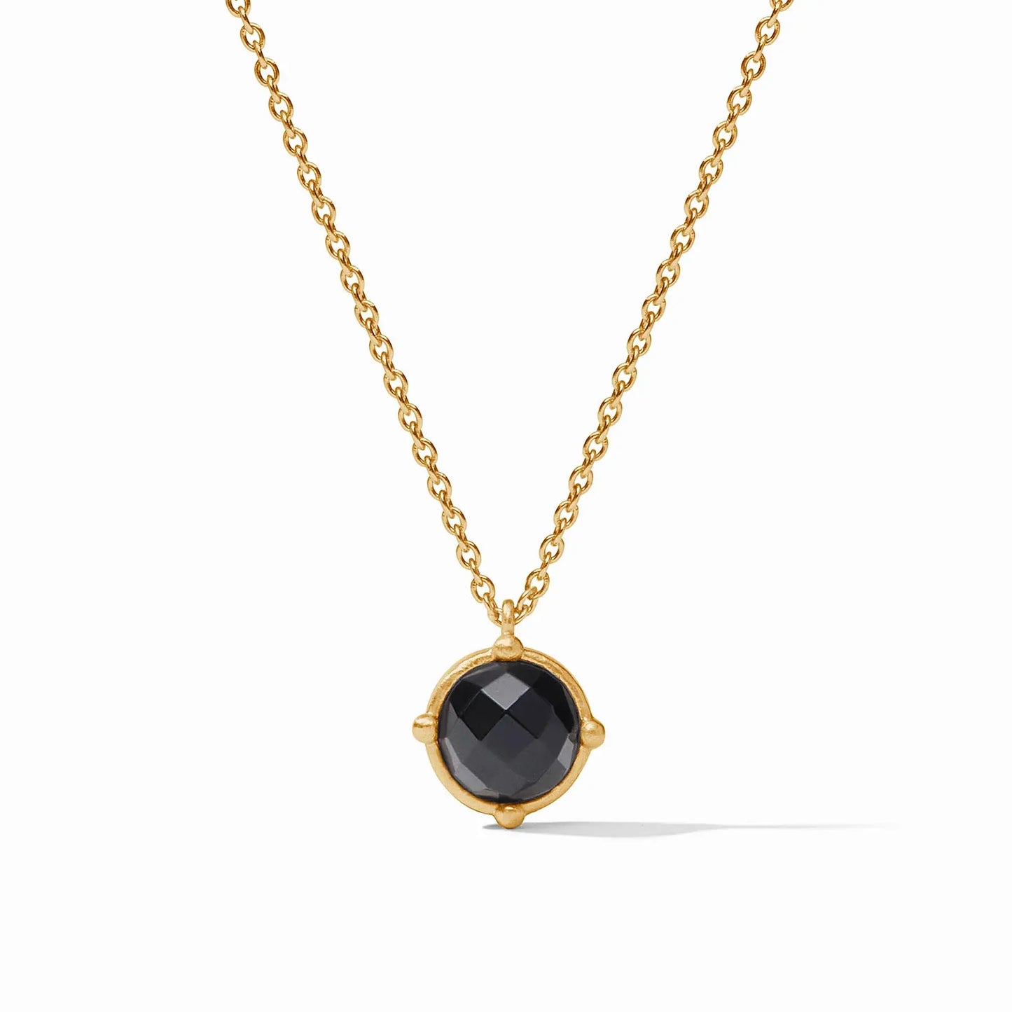 Honeybee Solitaire Necklace | 16.5-17.5in Obsidian Black