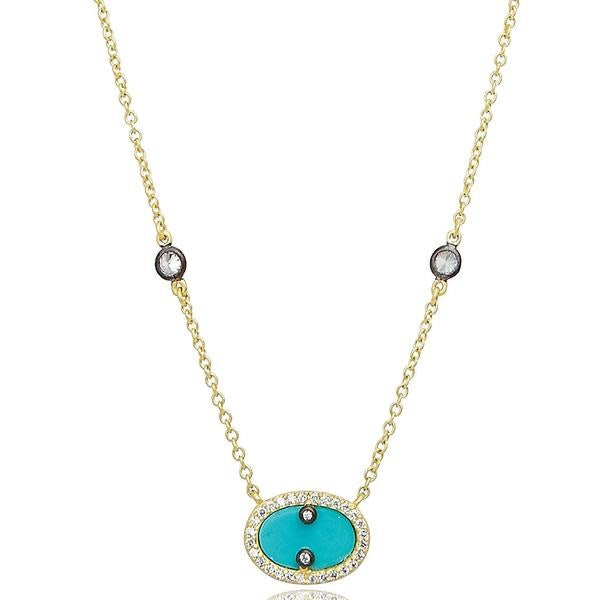 Hint of Sparkle Pendant Necklace Turquoise