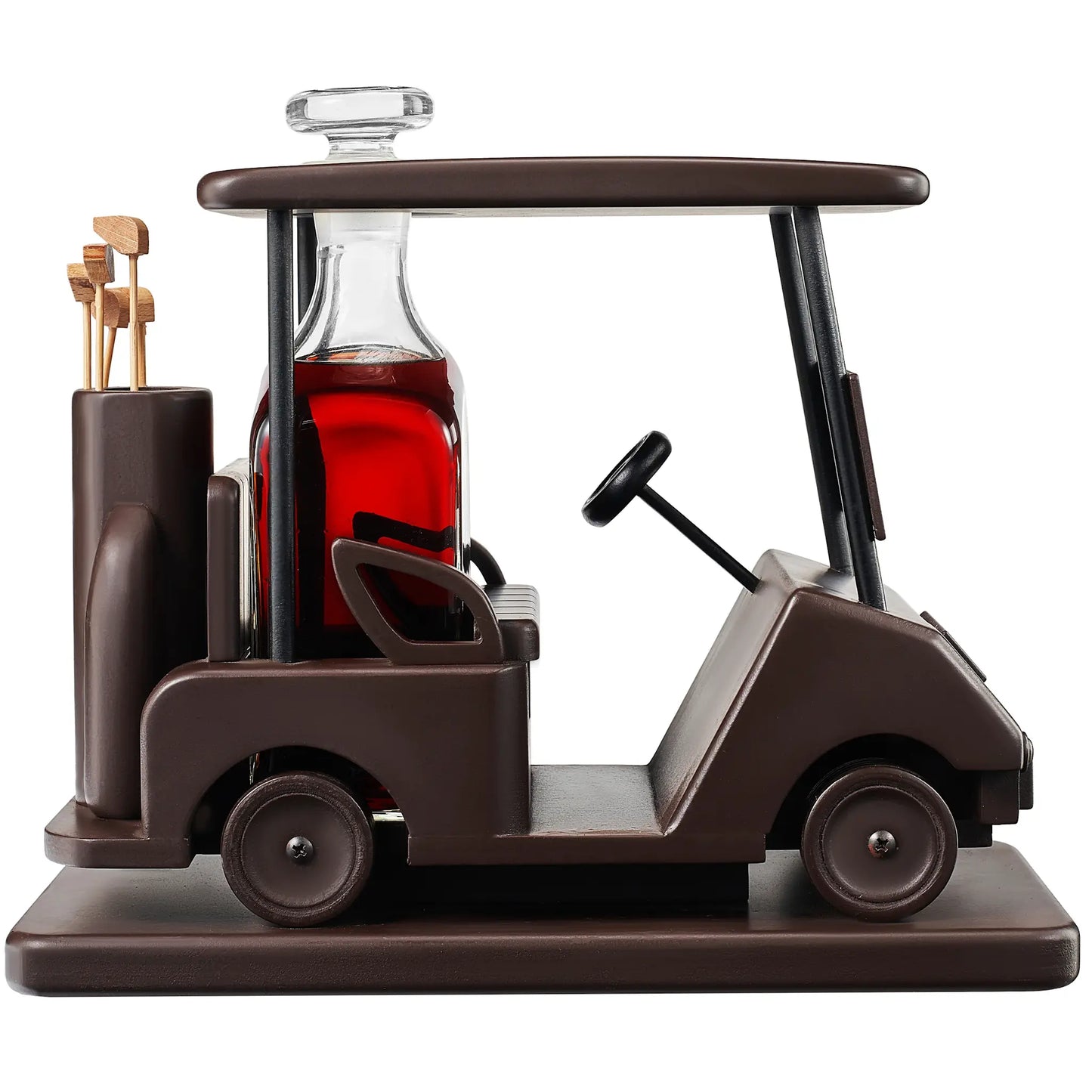 Brown Wood Golf Cart Whiskey Decanter | 20.25oz