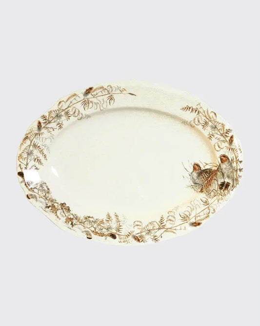 Sologne Partridge Oval Platter Large | 18x13.25in