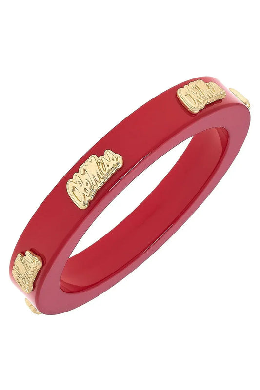 Logo Resin Bangle Bracelet| Ole Miss Red