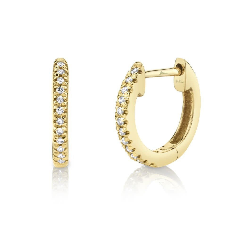 0.07Ct 14K YG Diamond Huggie Earring