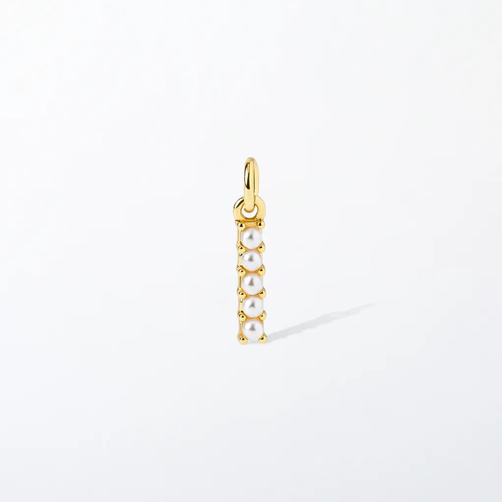 Pearl Initial Charm Pendant | I