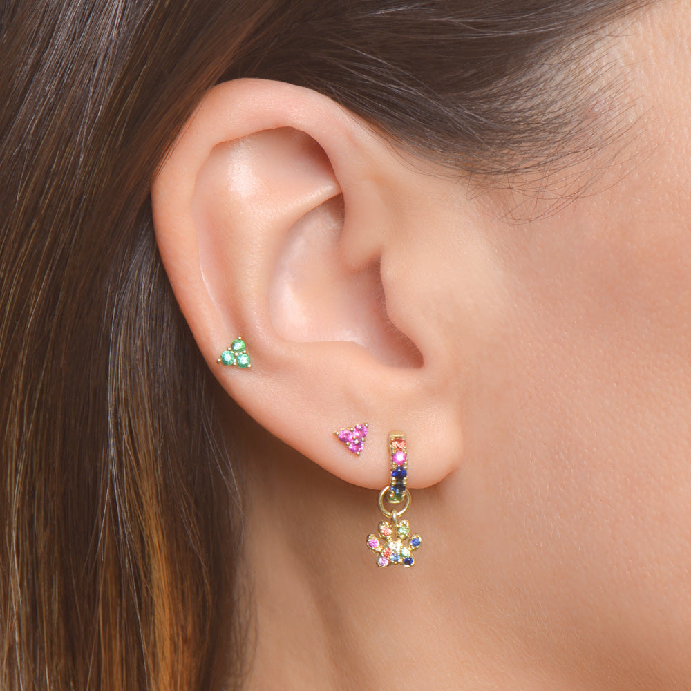 Petite Diamond Pave Paw Earring Charm