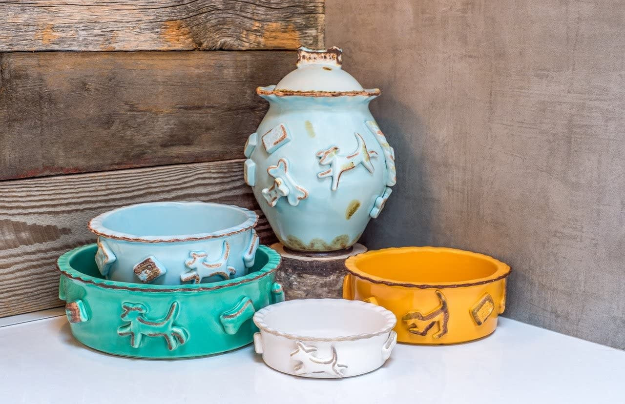 Large French White Dog Bowl
