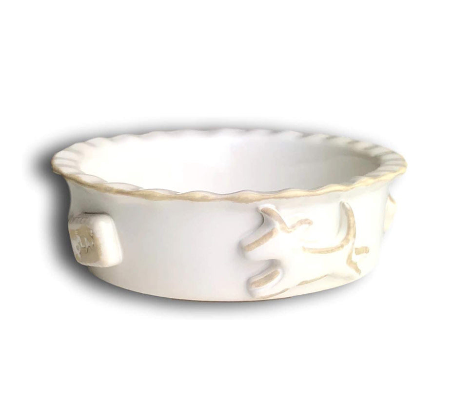 Small French White Dog Bowl