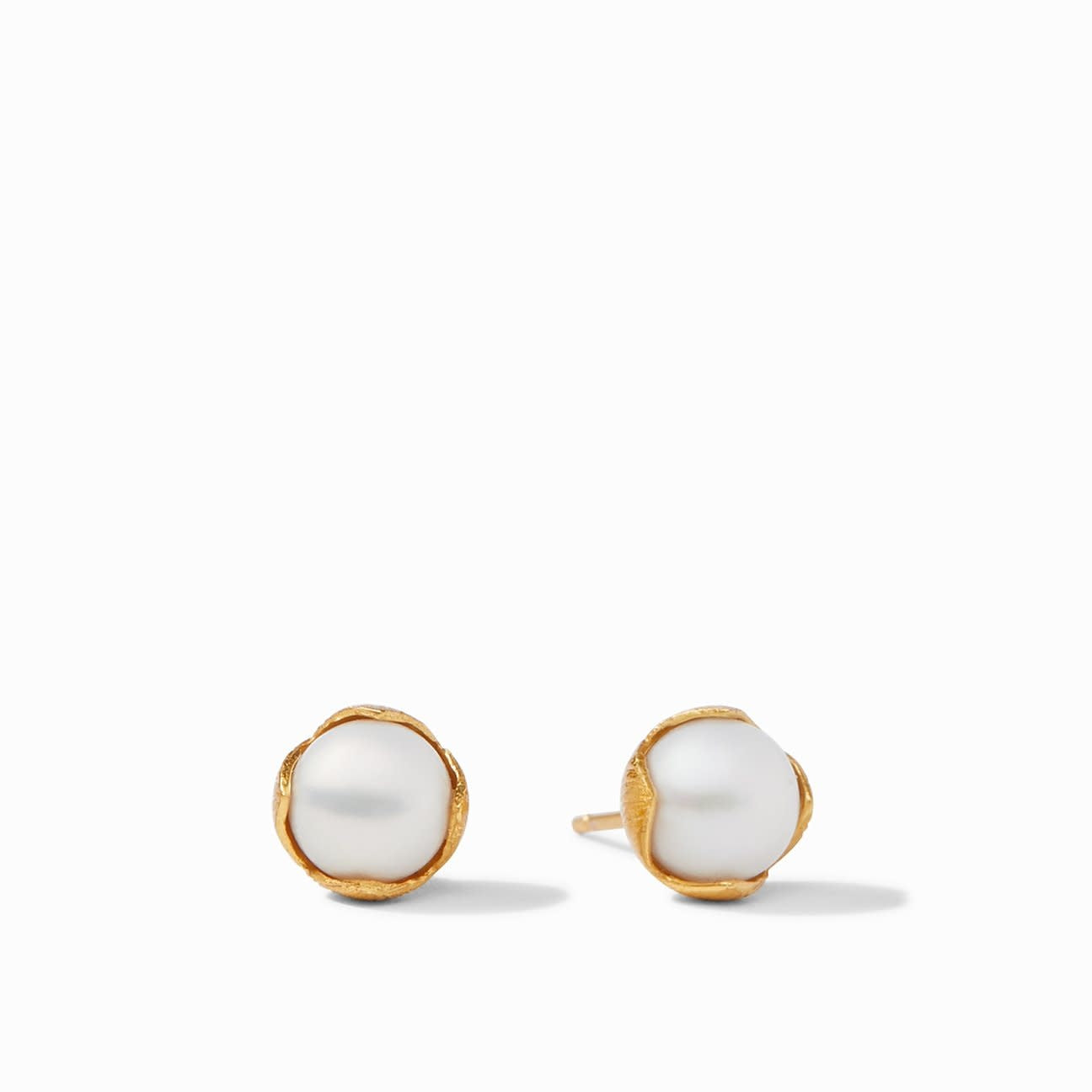 Penelope Gold Stud Earrings | Pearl Small