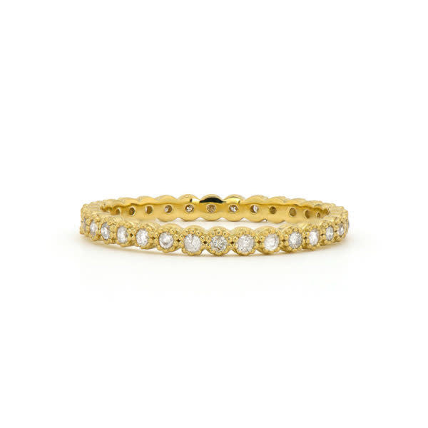 Petite Bezel Diamond Band Yellow Gold