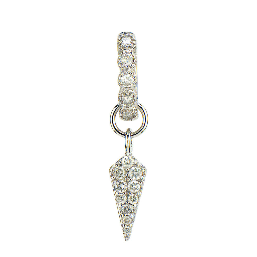 SINGLE | Petite Diamond Dagger Earring Charm White Gold