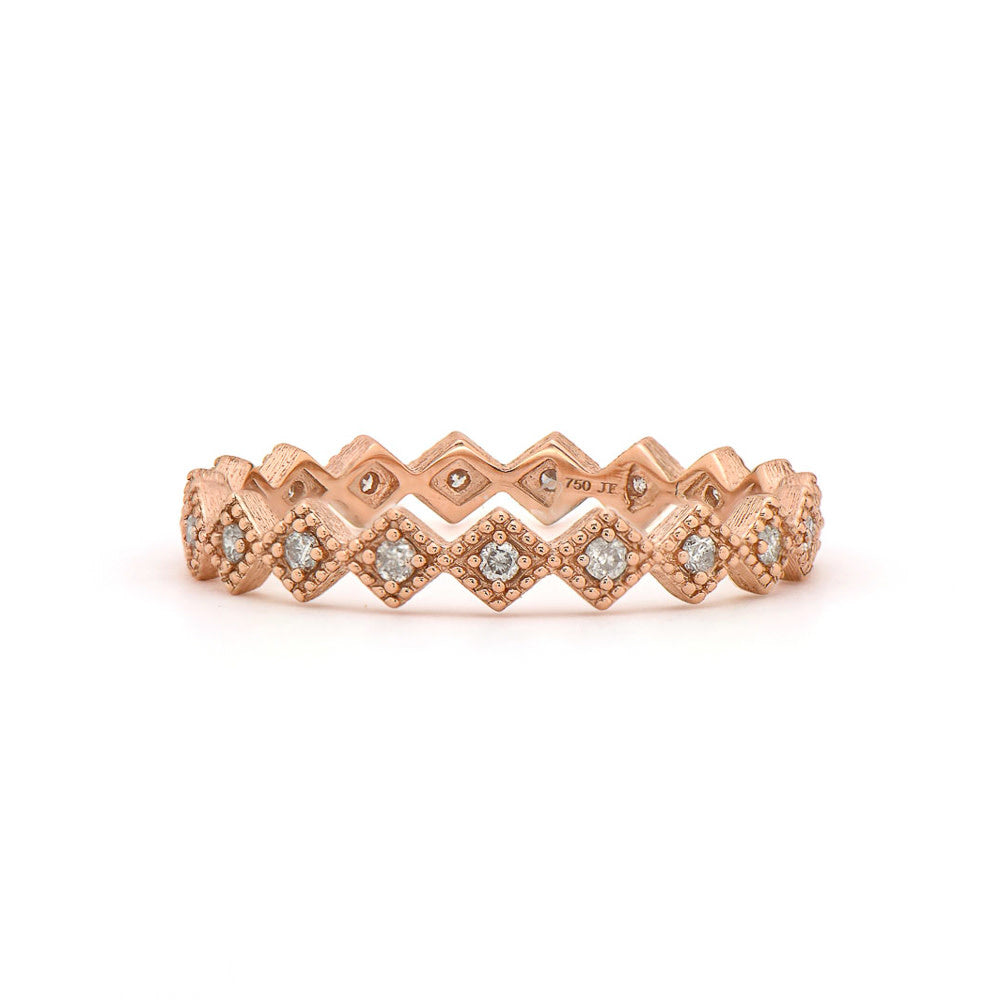 Petite Diamond Kite Band Rose Gold