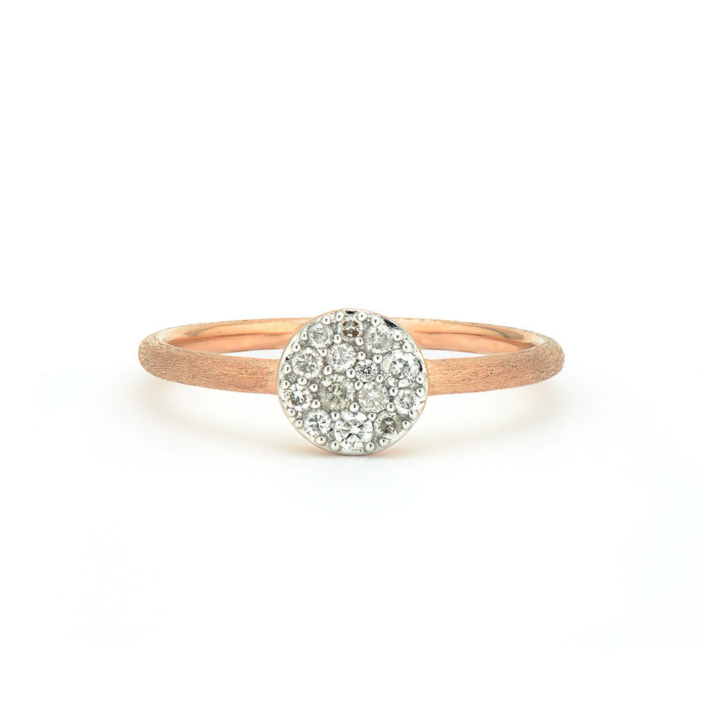 Petite Pave Circle Band Ring Rose Gold