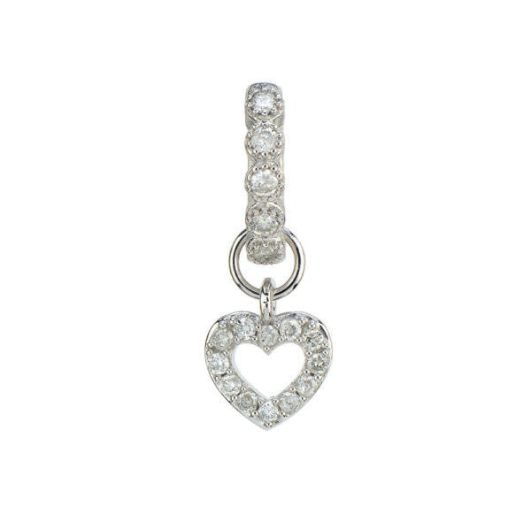 Petite Pave Open Heart Charm