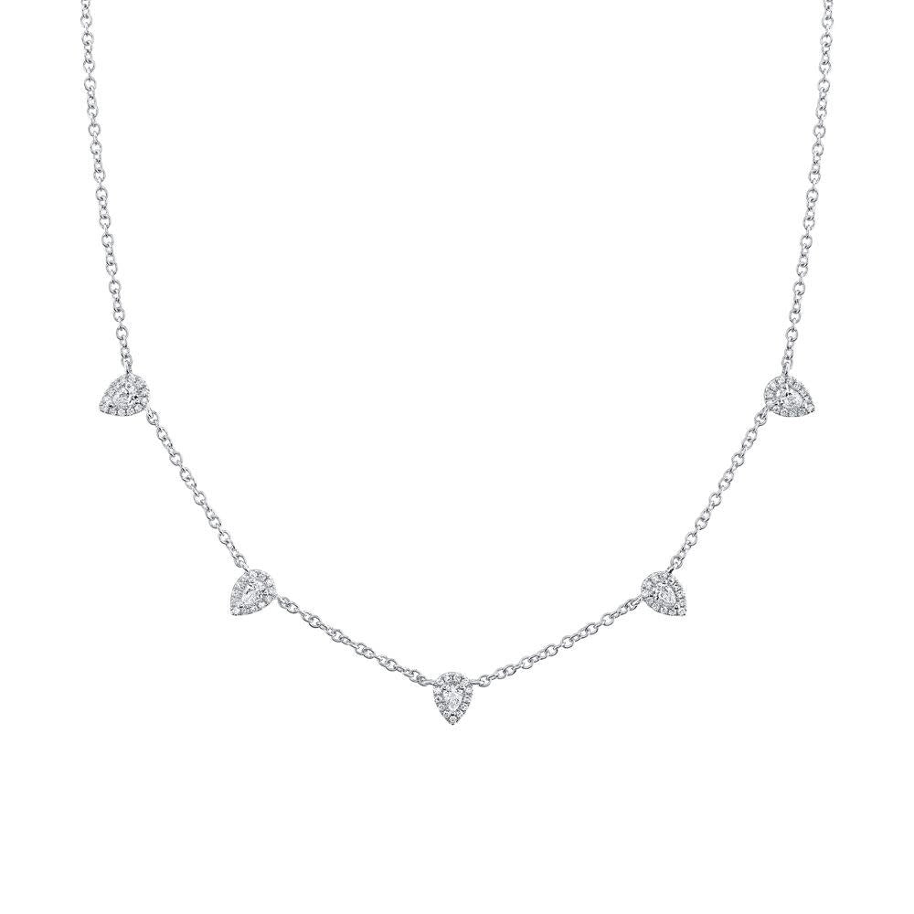 Diamond Necklace | 14k White Gold .54c